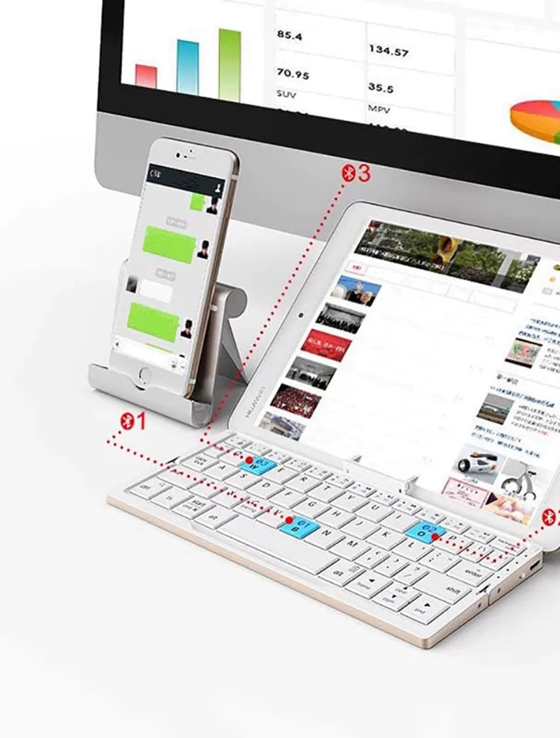 Portable Wireless Foldable Keyboard